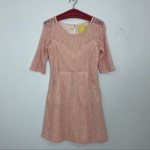 Anthropologie Maeve Lefkara Lace Dress | Peach | Size Small